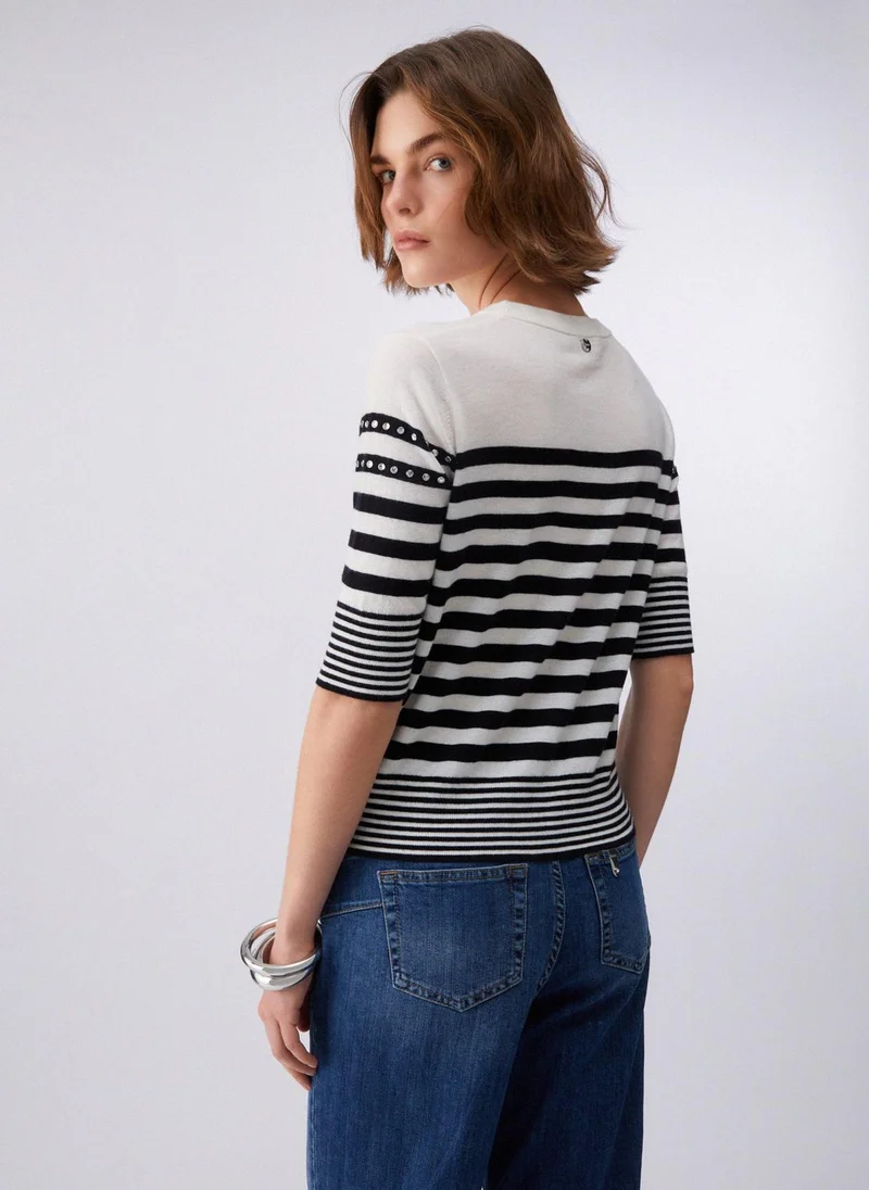 ليو جو Striped jumper